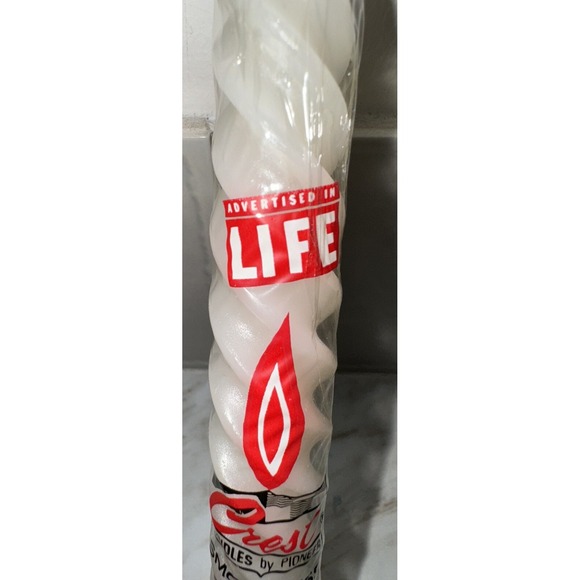 Crest by Pioneer VTG Household Candles as seen in LIFE White Twist Candles RARE! - Picture 3 of 4
